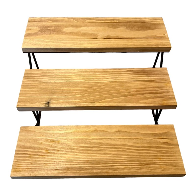 3 Tier Party Food Display Tower Wood & Metal Cupcakes Stand Cake Dessert Wedding