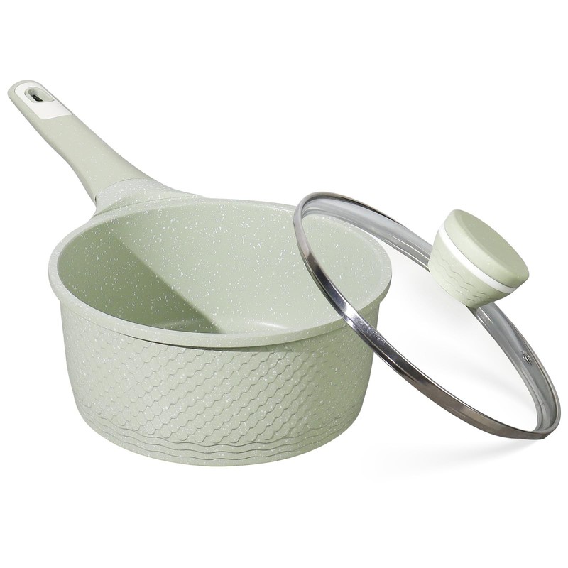 Sauce pan 2.0Qt SaucePan with Lid, Non Stick Sauce Pot for Cooking, Easy to C...