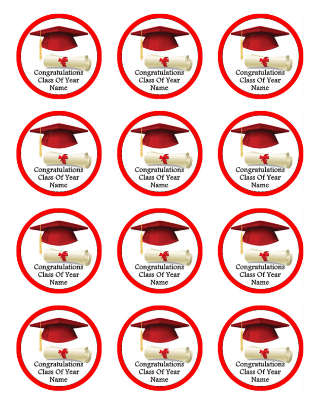 Class of 2025 Graduation Hats Edible Wafer Cake & Cupcake Toppers – 2 Sizes