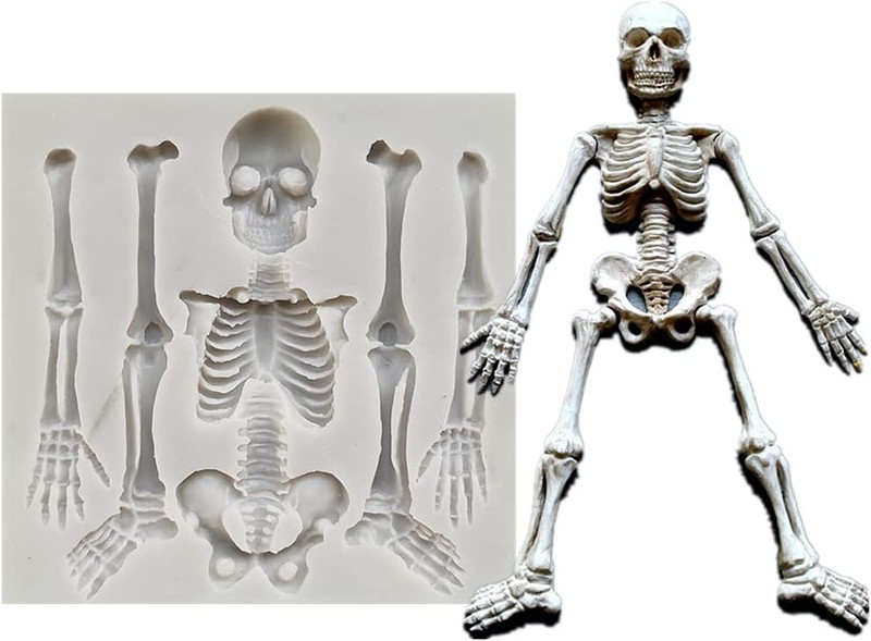 Skull Silicone Fondant Cake Mold, Halloween skeleton Chocolate Mold Kitchen B... gallery