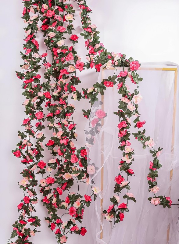 Miracliy 16 Pack 131 Ft Flower Garland Decorations Plastic Artificial Flowers