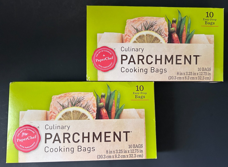 Paper Chef Culinary Parchment Cooking Bags – 10 Easy Prep Bags – Lot of 2