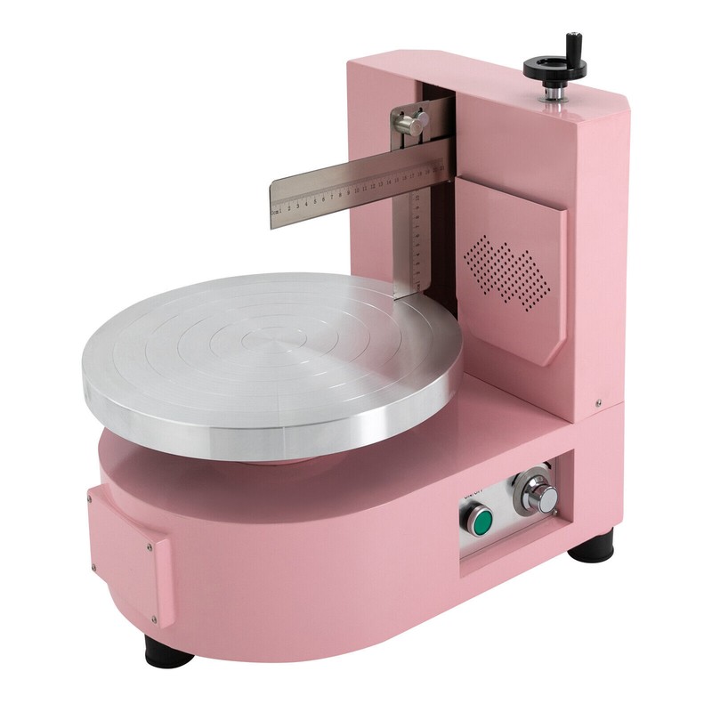 Automatic Cake Icing Spreader 14.17in Rotating Tabletop Coating Machine Pink gallery