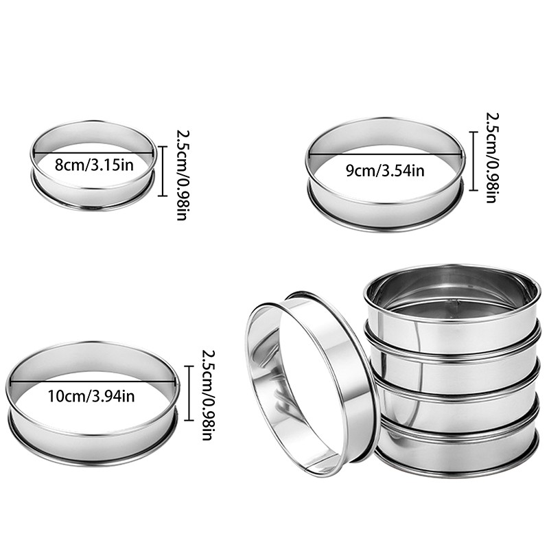 8/9/10CM English Muffin Rings Crumpet Rings Double Rolled Tart Ring Baking Tool gallery