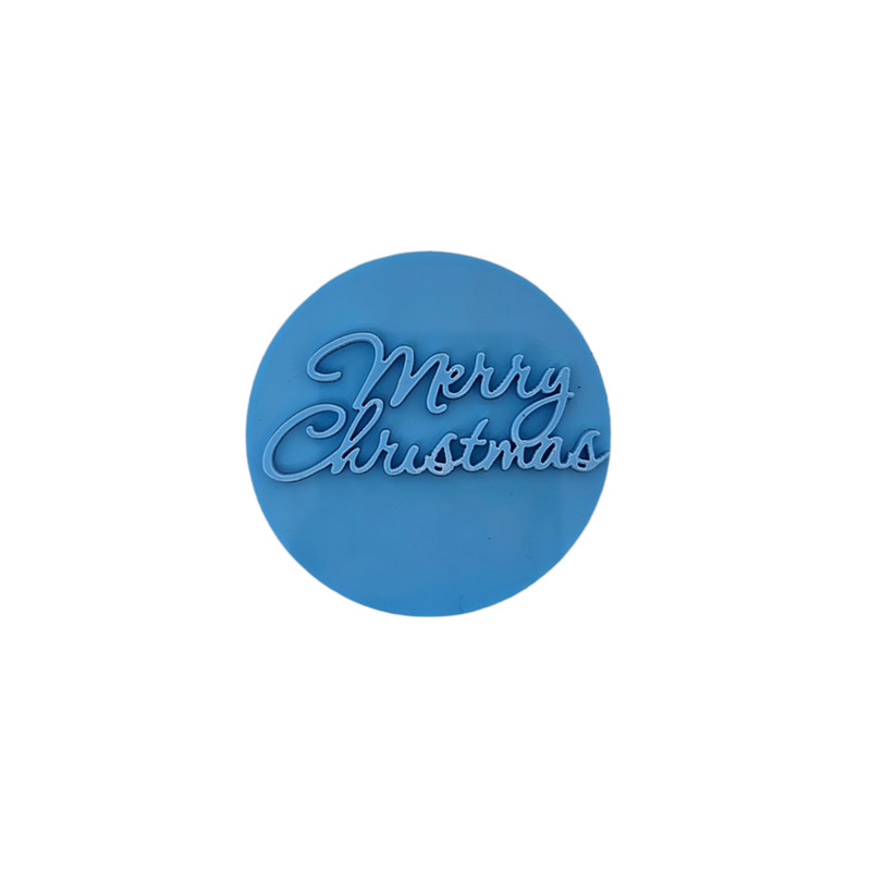 Merry Christmas Fondant Cookie Cupcake Embosser Stamp
