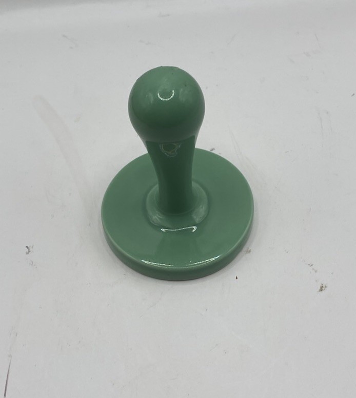 HOME ❤️ MADE Heart Love Cookie Press Ceramic Glazed Mint Green 3” Wide Handle gallery