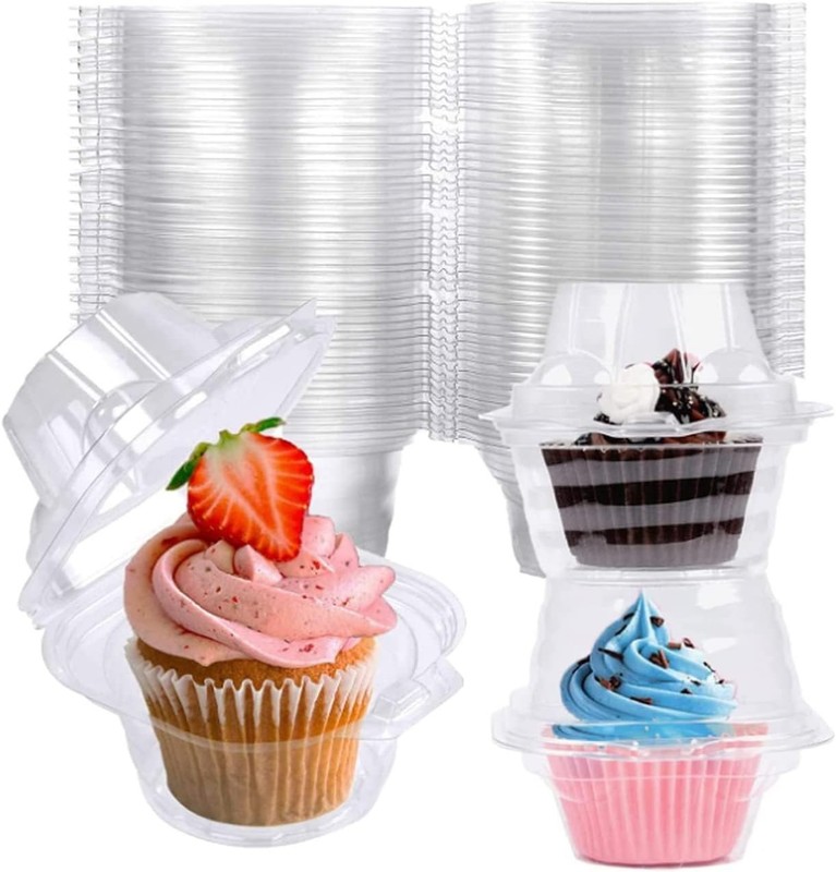 200 Pack Plastic Cupcake Containers | Stackable Design gallery