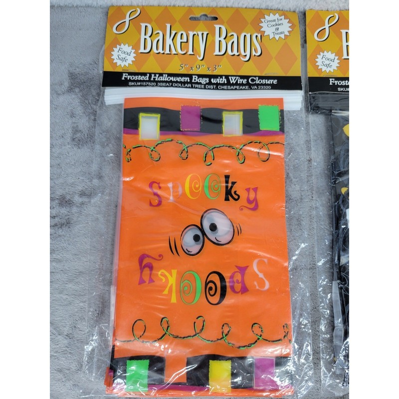 Halloween Bakery Bags Frosted Spooky Eyes Treat Cookie Bags with Wire Closure gallery
