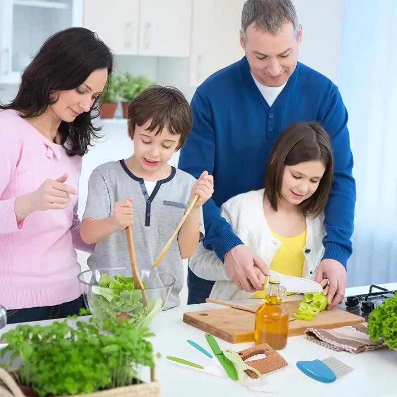 Kids Cooking Cutter Set Plastic Knife Toddler Safe Fruit Cake Diy Kitchen Tools gallery