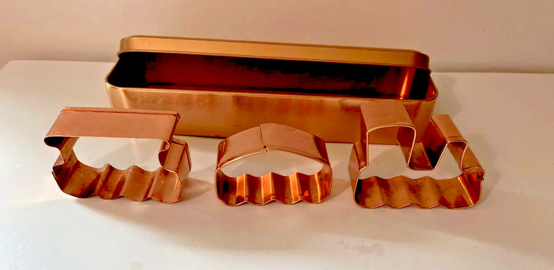 Train Shaped Cookie Cutter Set In Copper Tin – three Copper Cookie Cutters