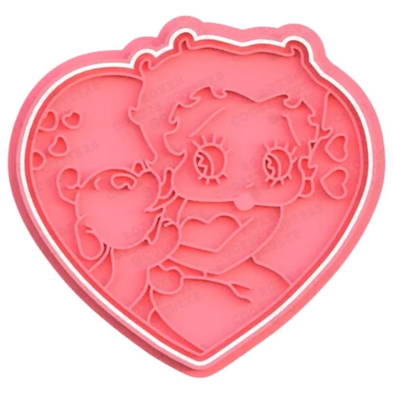 Betty Boop Heart Cookie Cutter – Cute Face Design – 3D Printed Baking Tool