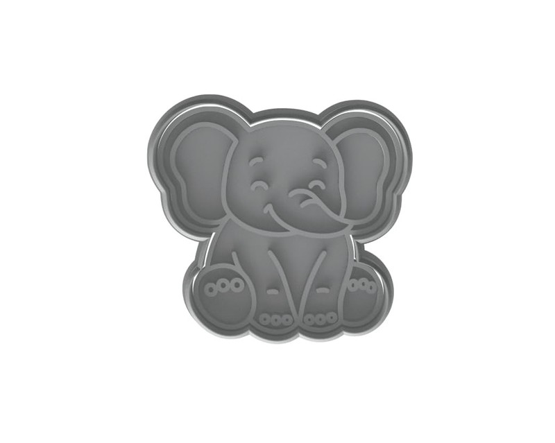 Kawaii Baby Elephant Cookie Cutter - 4x3.75" Premium Kids Party Baking Tool gallery
