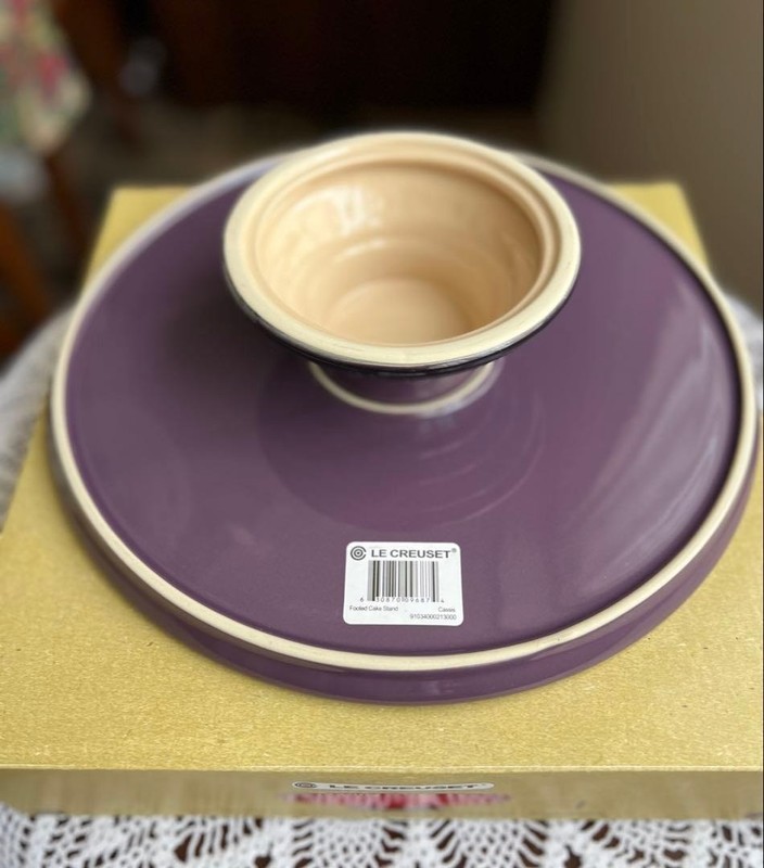 New Cake Stand 30cm Cassis Legendary Color Le Creuset Discontinued gallery