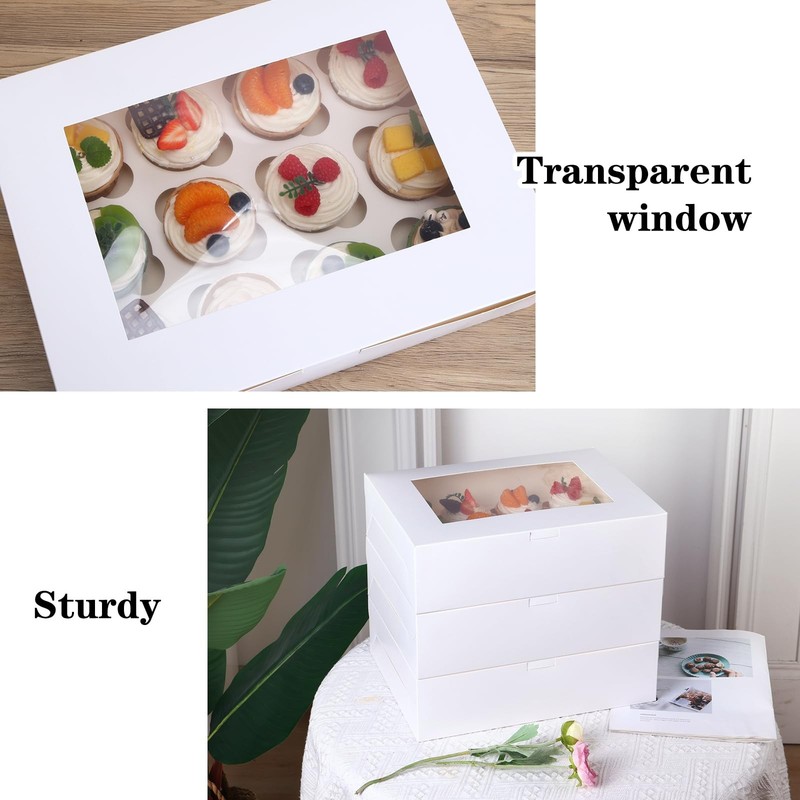 60PCS Cupcake Boxes with Window,Hold 12 Count Graduation Cupcake Containers f... gallery