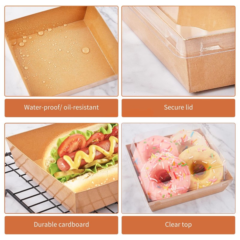 Small Charcuterie Boxes with Clear Lids, To Go Paper Disposable Food Containe... gallery