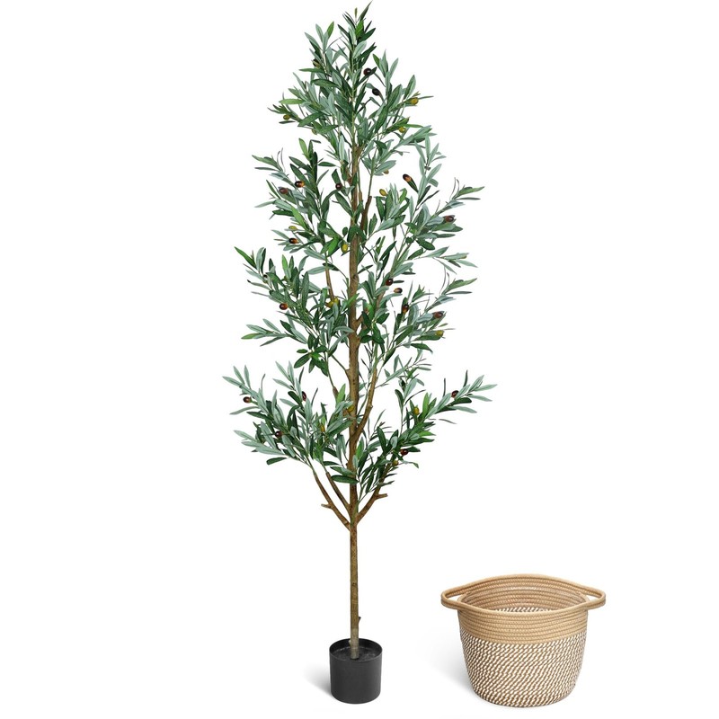 Zoes Homdeco Faux Olive Tree 6Ft Olive Trees Artificial Indoor Planter And