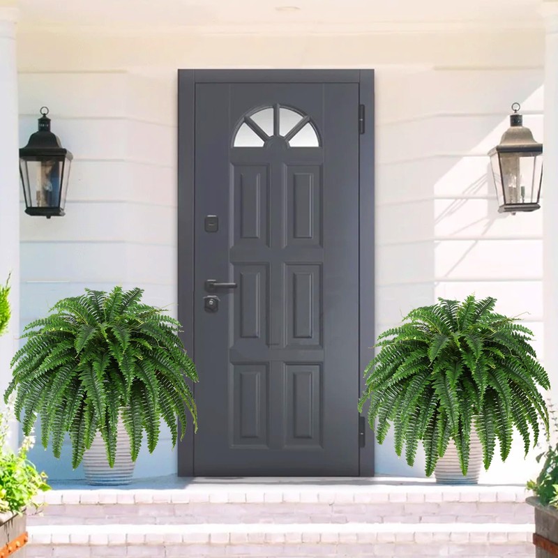 Dkaltm 43" Single Silky Artificial Boston Fern Bush, Large Lifelike Green Plant gallery
