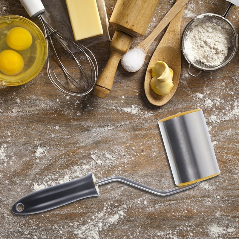 Stainless Steel Biscuit Grinding Tool Baking Roller Pin Pizza Dough gallery