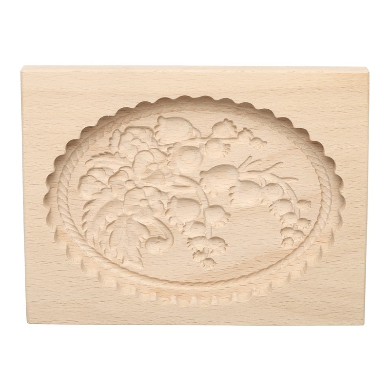 Wooden Cookie Mould 6.3″ x 4.72″ Wooden Cookie Biscuit Mould Violet Carved