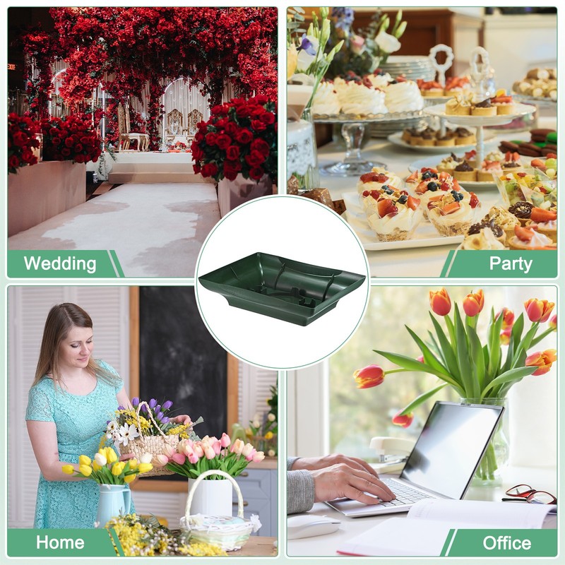 3-Pack Floral Arrangement Bowls, 8.7 Inch Floral Foam Bowl [Brown Green] gallery