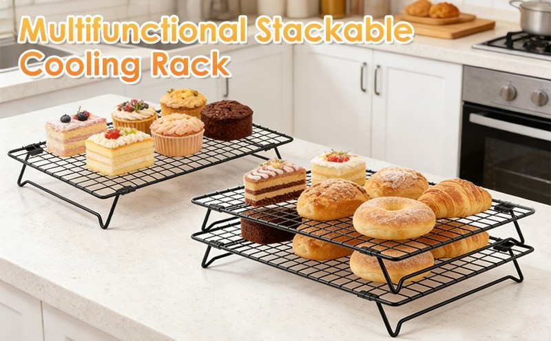 2 Pack Cooling Racks for Cooking and Baking, 13.4 x 9.4 Inch 2-Tier Stackable gallery