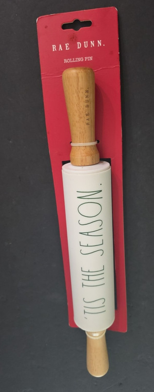 New in Packaging Rae Dunn Rolling Pin Christmas Holiday ‘Tis the Season