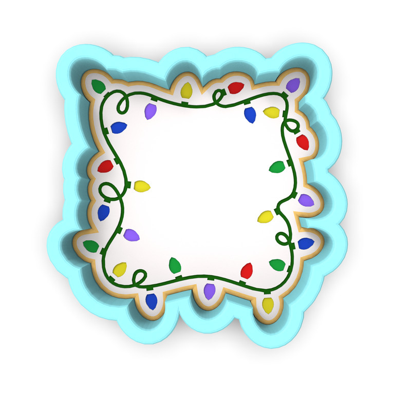 Christmas Light Plaque Cookie Cutter & Stamp #2 | Xmas Winter Santa Elves Strand gallery