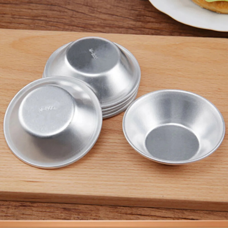 10Pcs Reusable Aluminum Alloy Egg Tart Mold Baking Accessories Cookie Pudding Mo gallery