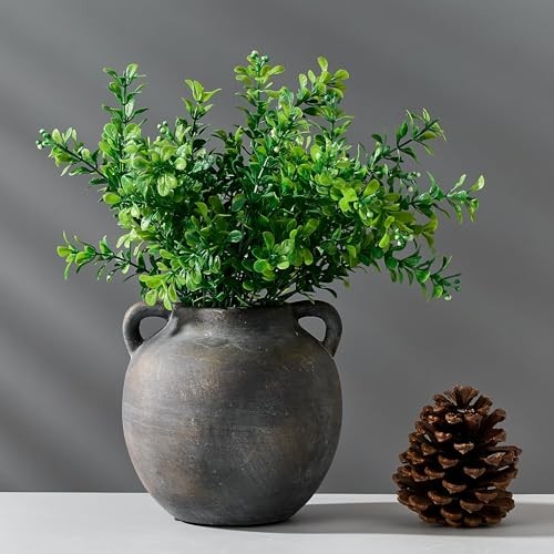 Ceramic Rustic Vase for Home Decor, 5.8 Inch Terracotta with Handles, Vintage gallery