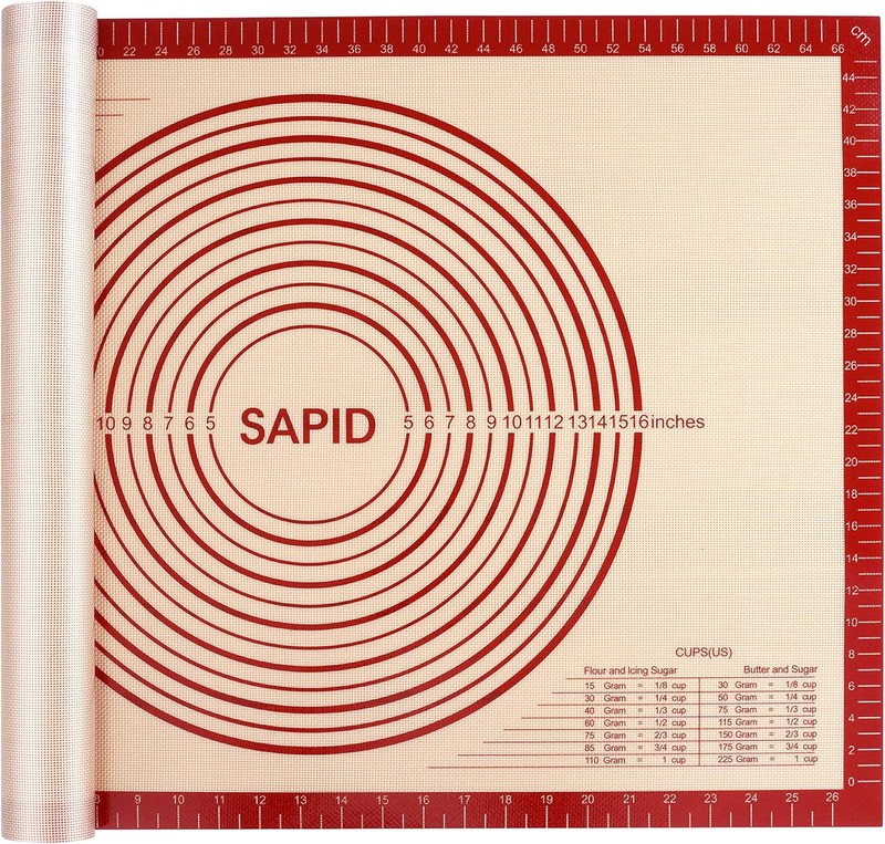 Sapid Extra Thick Silicone Pastry Mat Non-slip with 20×28, Red
