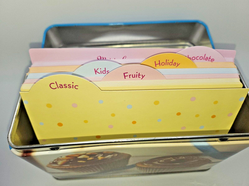 Cupcakes Keepsake Tin Recipe Box With 99 Recipes & 5 Section Dividers Deal Price gallery
