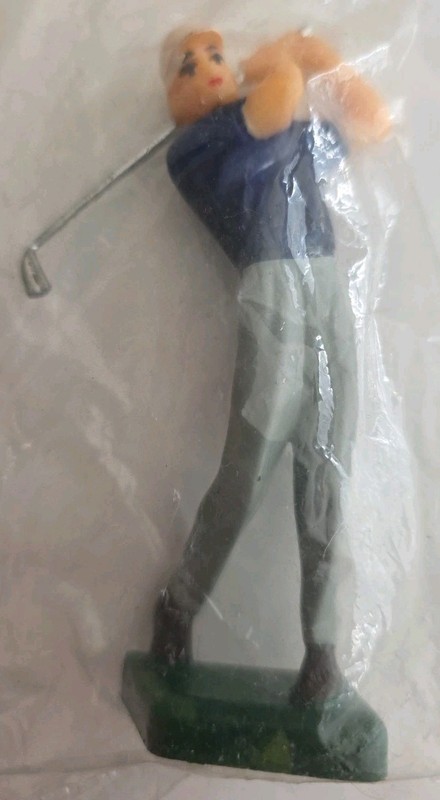 Vintage Wilton Sugar Plum Party Favors Golfer Cake Topper Decoration NOS *READ gallery