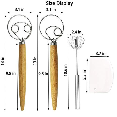 ​Listenman Danish Dough Whisk Bread Mixer & Egg Whisk Kits, 2 Pack Premium gallery