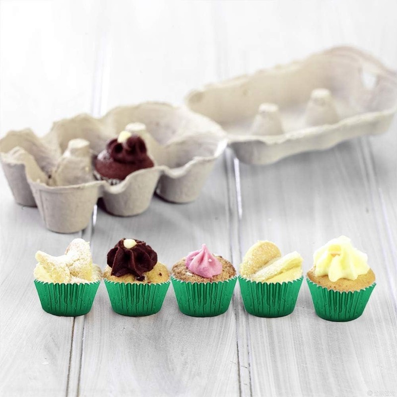 Cupcake Liners Green, Standard Size Green Foil Cupcake Liners Wrappers Metallic gallery