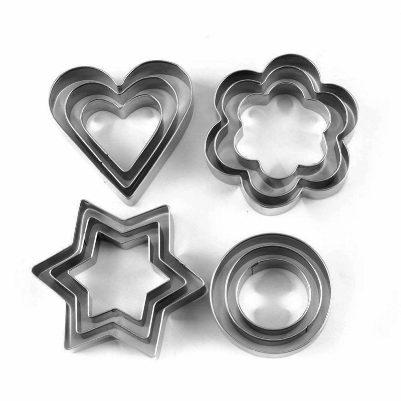 Fruit Molds Stainless Steel Heart Flower Round Star Cutter Set