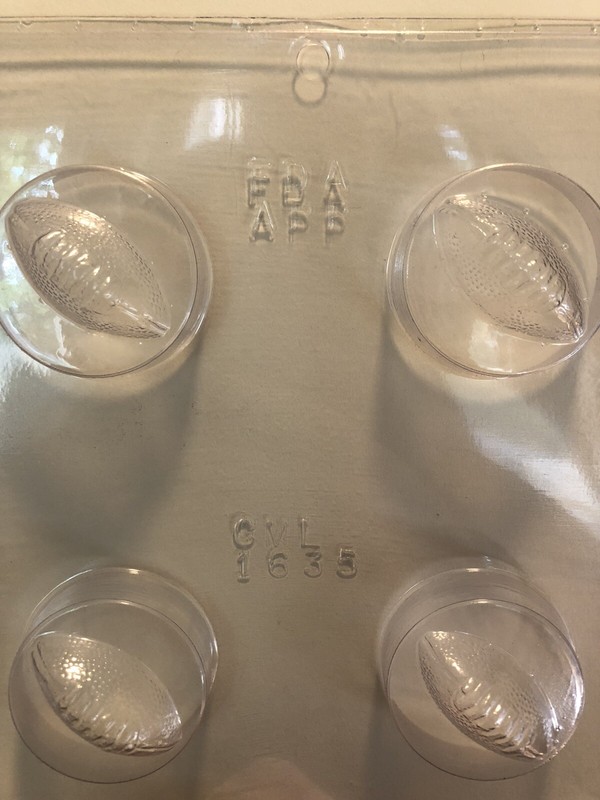 Football Ore o Chocolate Candy Mold New 4 Cavity Wax Butter Ice Soap