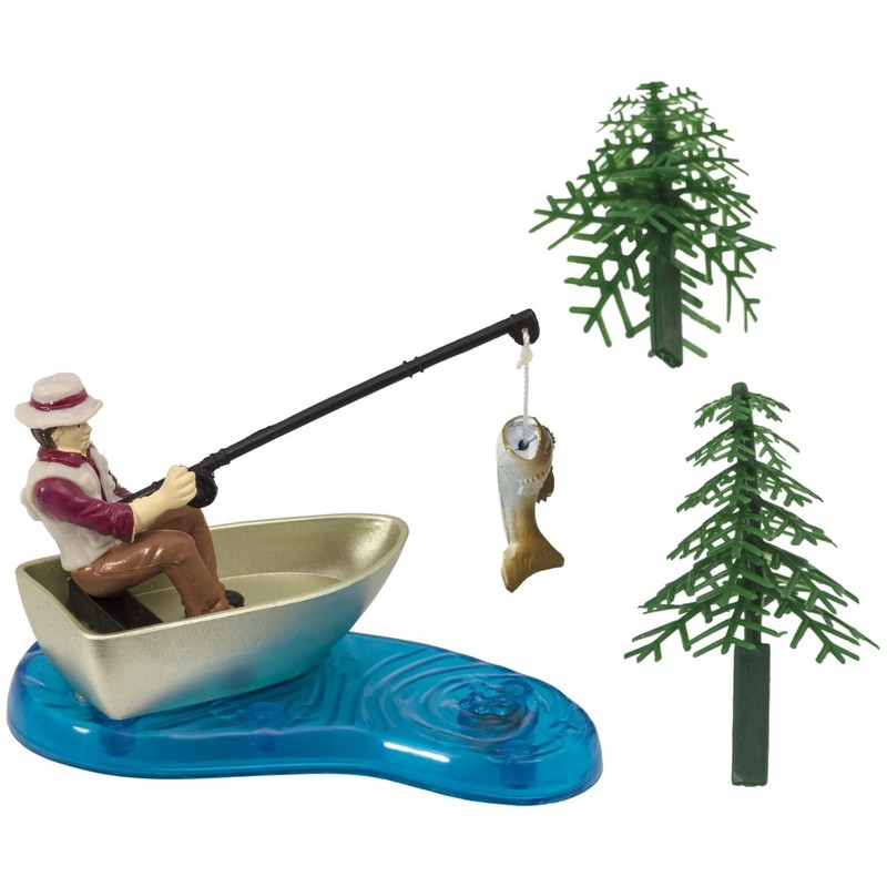 Fisherman with Action Fish DecoSet Cake Decoration, 3 Piece Set, gallery