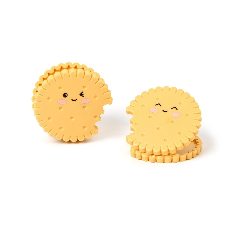 Legami Set of 4 Clips Pack, to Close Packages, 5x5 cm, Cookie Theme, One Size On