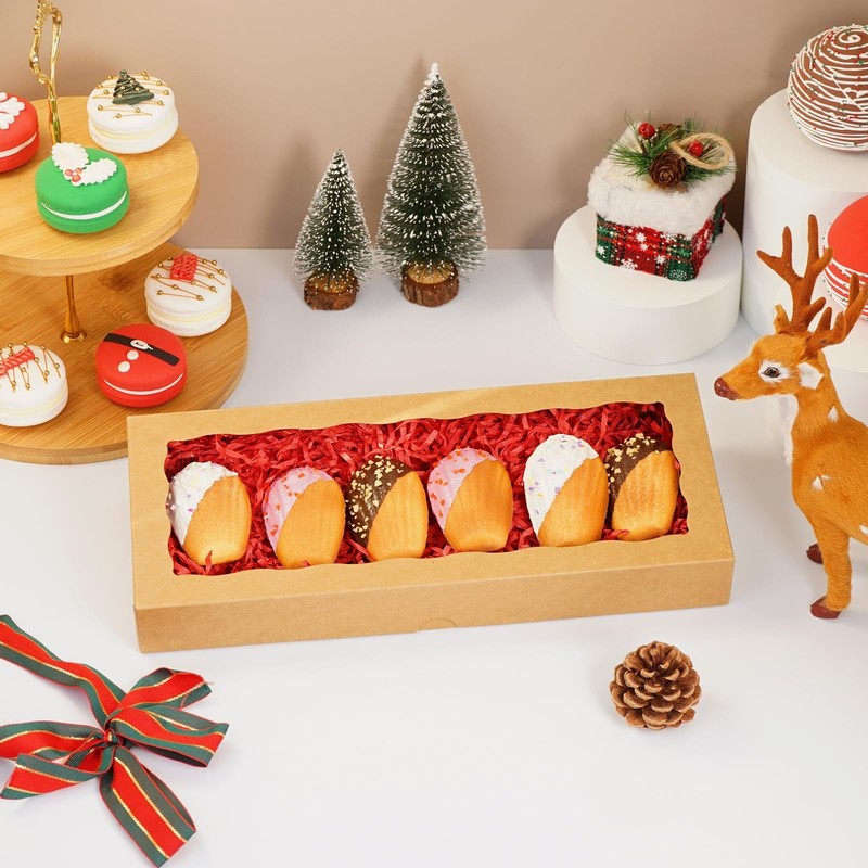 50pcs Cookie Boxes with window 12 x 5 x 1.5 Inch Bakery Boxes Treat Dessert f... gallery