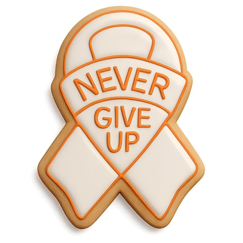 Never Give Up Ribbon Cookie Cutter - 2.8x4" Motivational Baking Tool gallery