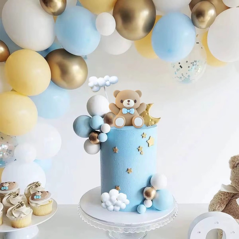 33PCS Bear Cake Toppers Balls Cake Decorations with Stars Clouds Cake gallery