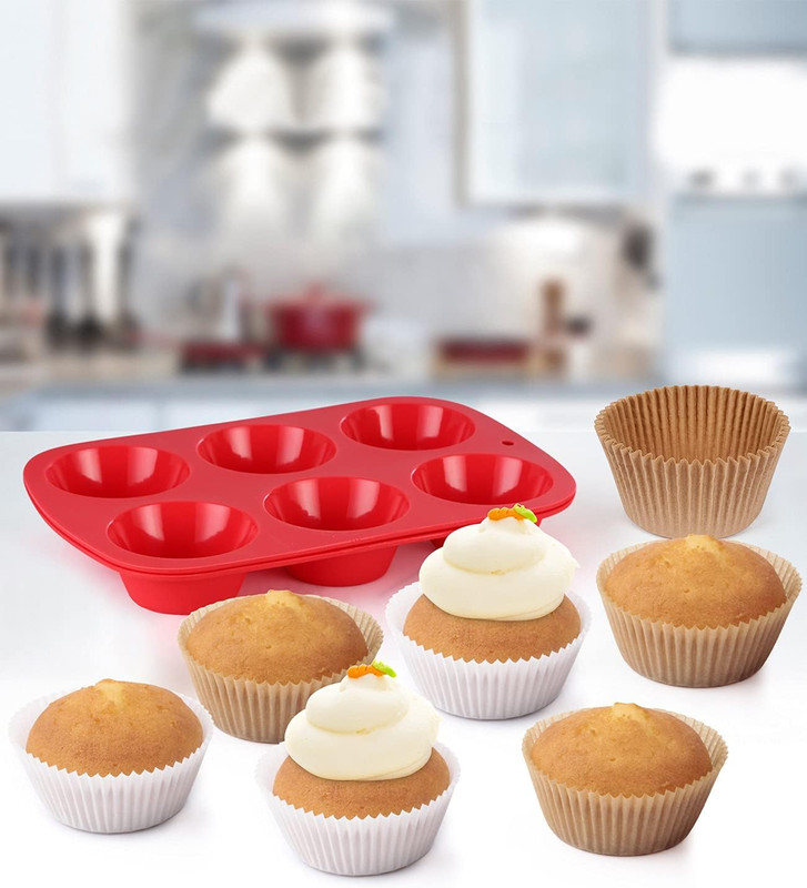 Jumbo White Cupcake Liners Greaseproof Paper 200-Count - Odorless Muffin Baking gallery