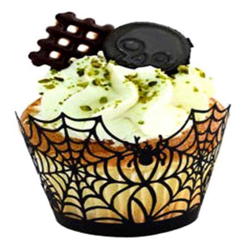 Halloween Pumpkin Wrapper 12PCS/Set For Party black Lace Baking Cup Cupcake