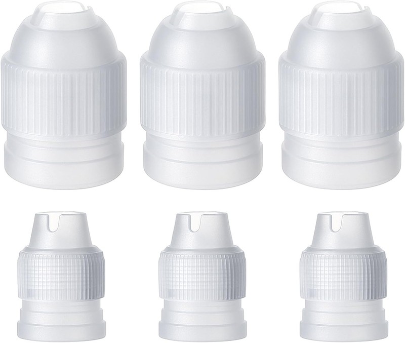 6 Pieces Couplers Piping Bags Two Different Sizes Plastic Couplers of Large Size