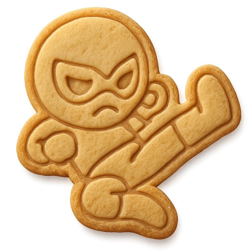 Chibi Wrestler Dropkick Cookie Cutter & Stamp, Fondant & Clay - 4x3.7