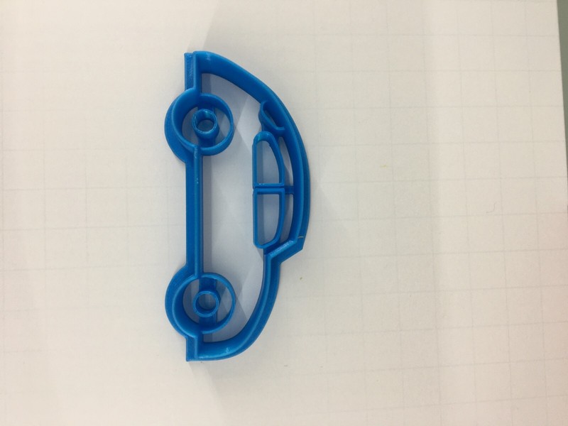 VW Beetle Side View vehicle cookie cutter 3D printed