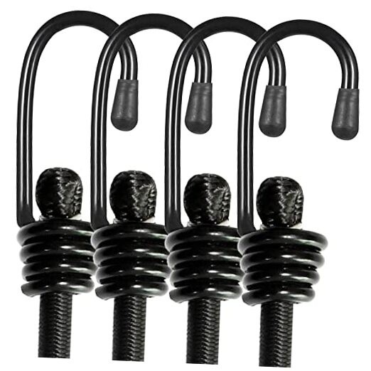 BEXSLE Bungee Cords with Hooks, Heavy Duty Outdoor Elastic 24 Inches X 4 Pcs gallery