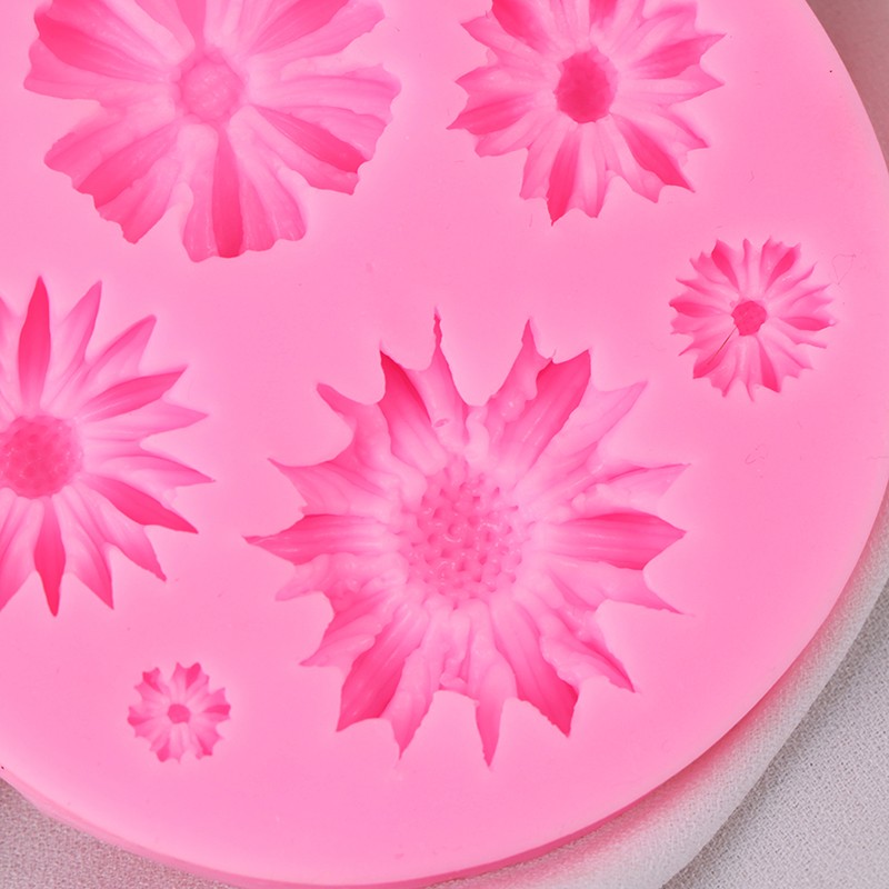3D Sunflower Flower Petals Embossed Silicone Mold Relief Fondant Cake Decor Tool gallery