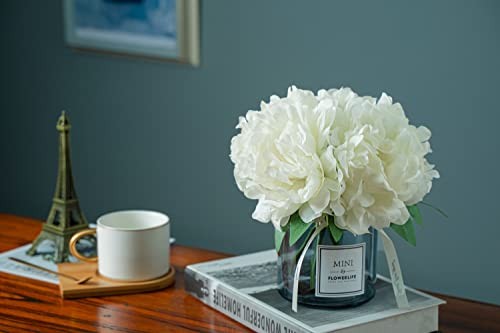 Artificial Peony and Glass vase Decoration, Ins Style Artificial Flower White gallery