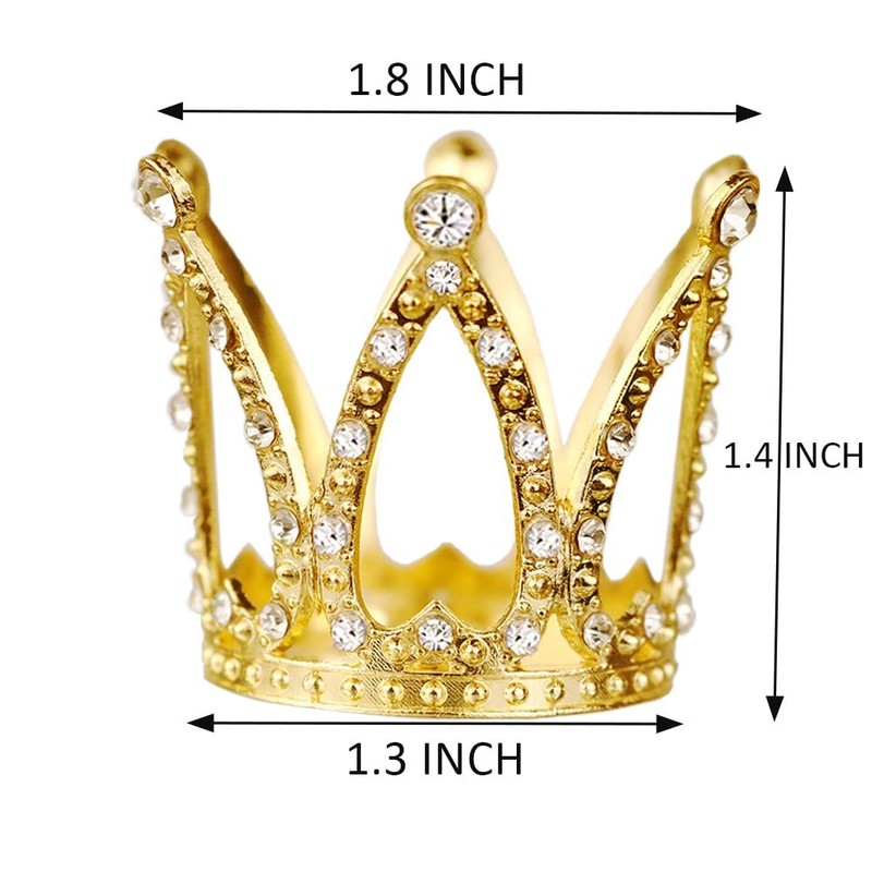 9 Pcs Crown Cake Topper Mini Gold Queen Small Small, gallery